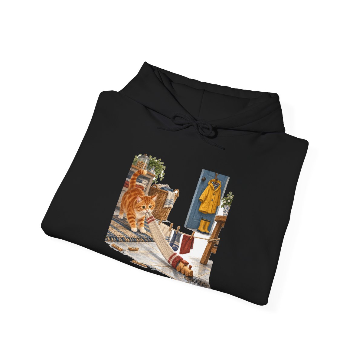 Skaldify – Katze, Socke und Holzzug (Hoodie) - Image 4