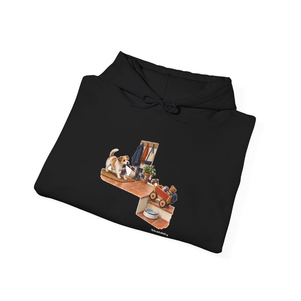 Skaldify – Hund, Schal und Bollerwagen (Hoodie) - Image 4