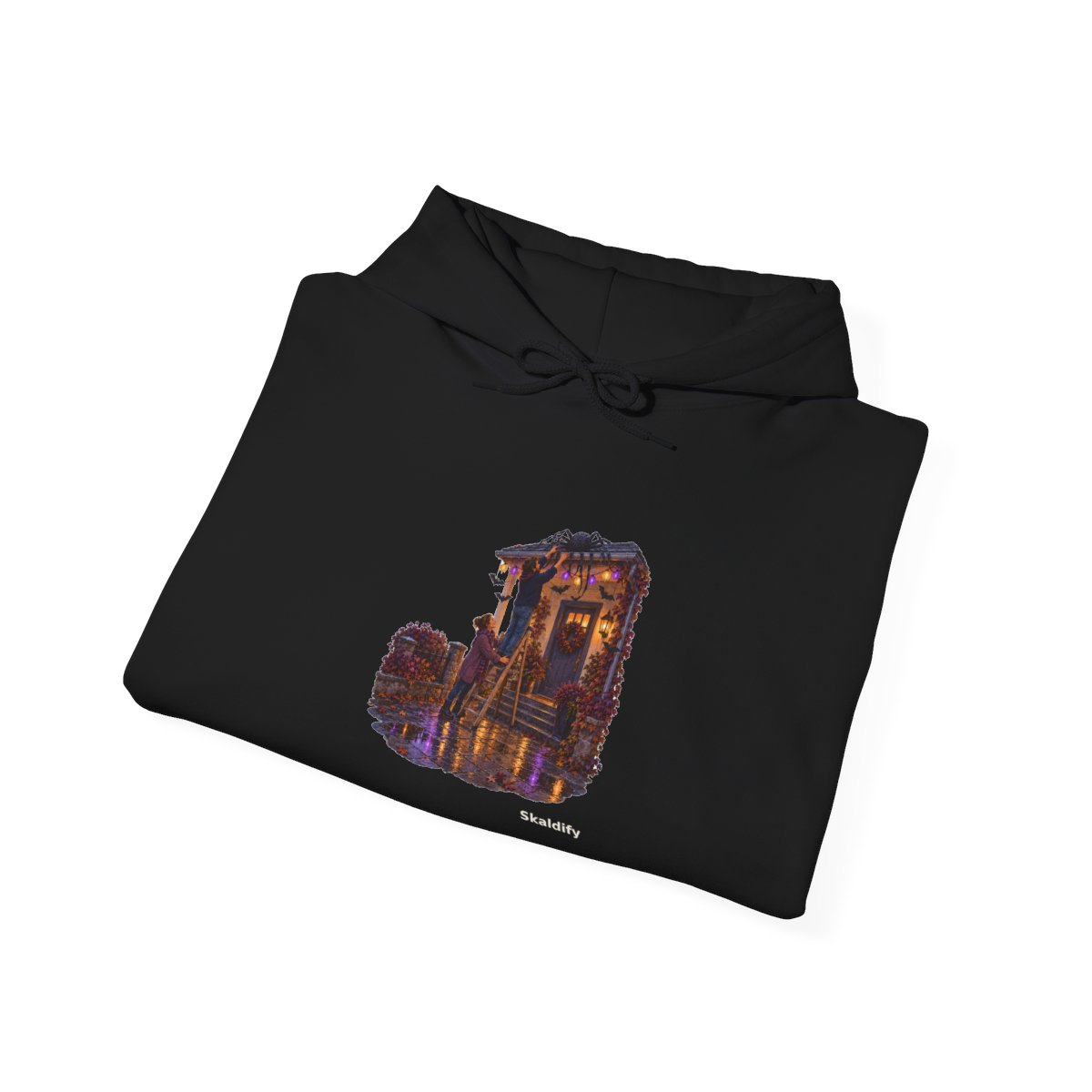 Skaldify – Spinne an der Dachrinne · Halloween (Hoodie) - Image 4