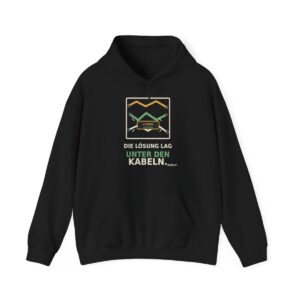 Die Lösung lag unter den Kabeln. — Hoodie