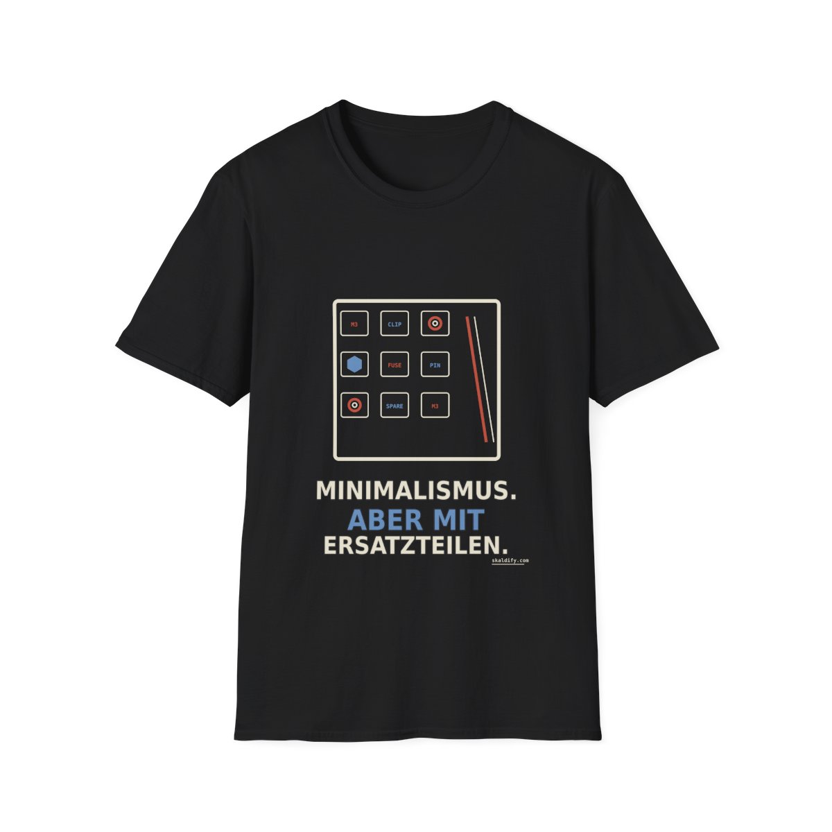 Minimalismus. Aber mit Ersatzteilen. — Shirt